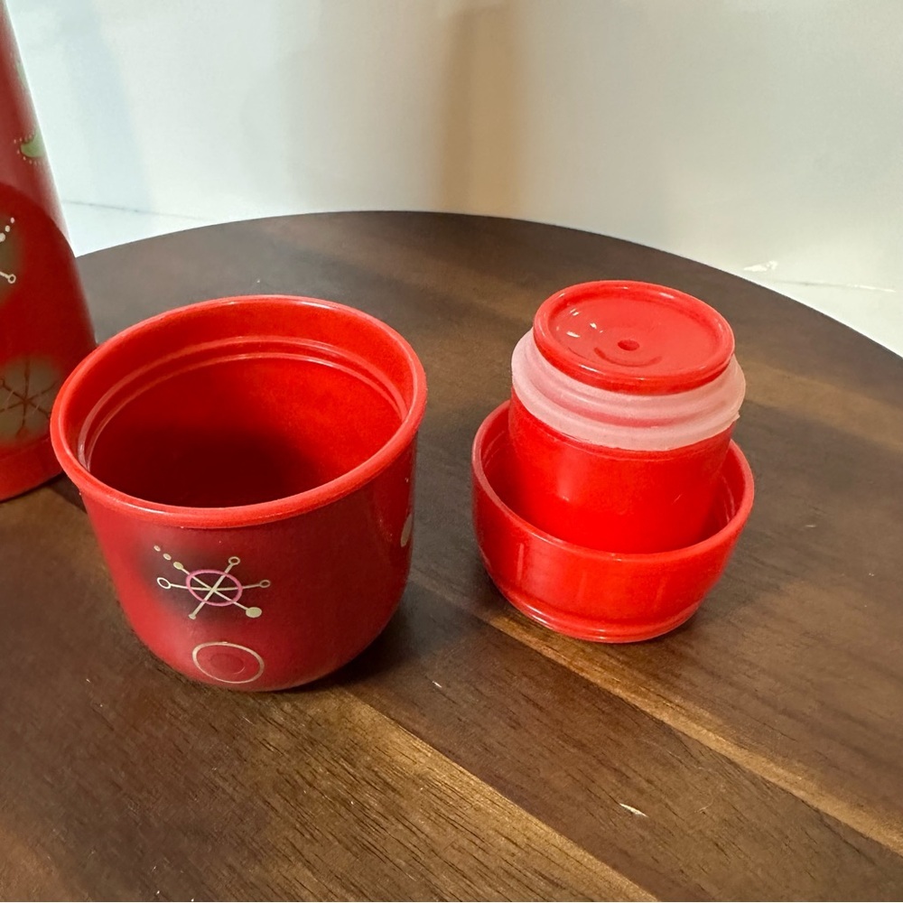 Vintage Starbucks Red Atomic Christmas Tree Thermos Retro Holiday Stainless - Picture 7 of 9